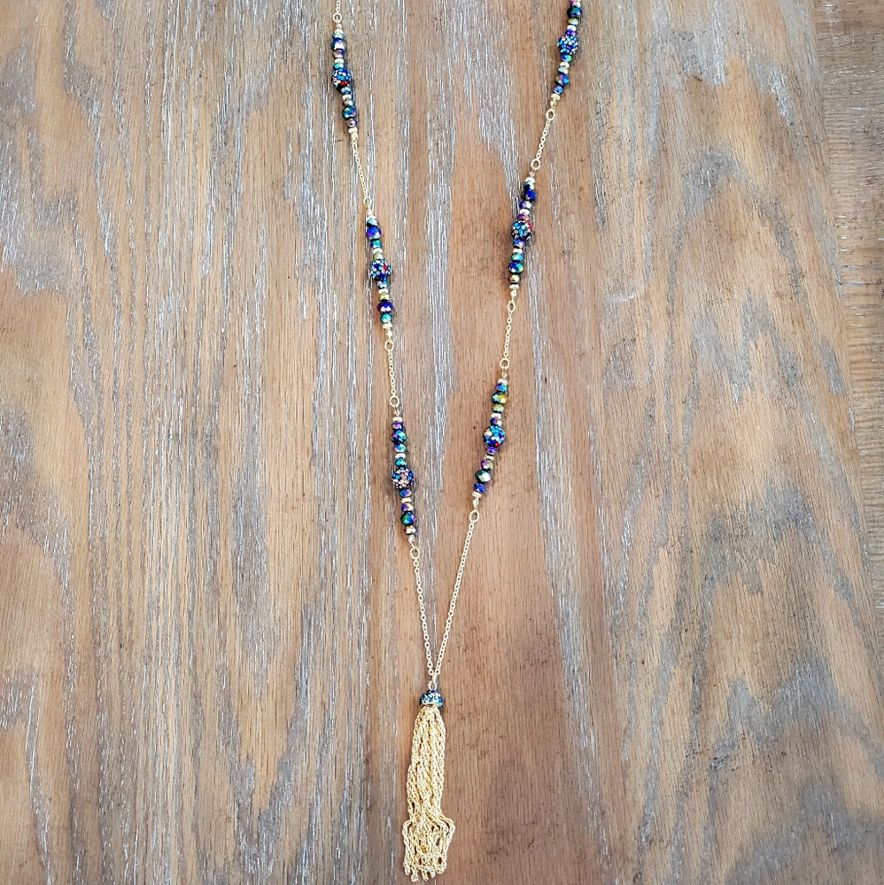 New Liz Claiborne Tassel Statement Necklace